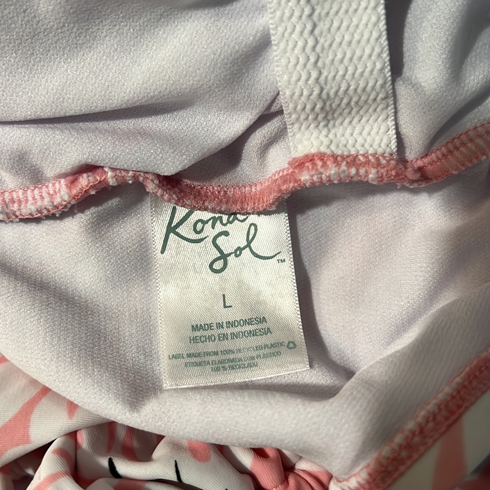 Kona Sol One Piece Swimsuit Pink and White - Picture 9 of 10